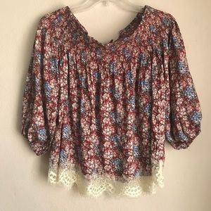 Vanessa Virginia Peasant Off-the-shoulder Top